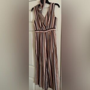 Miami Sleeveless Striped jumpsuit size XS. Earth tone colors. Great shape.